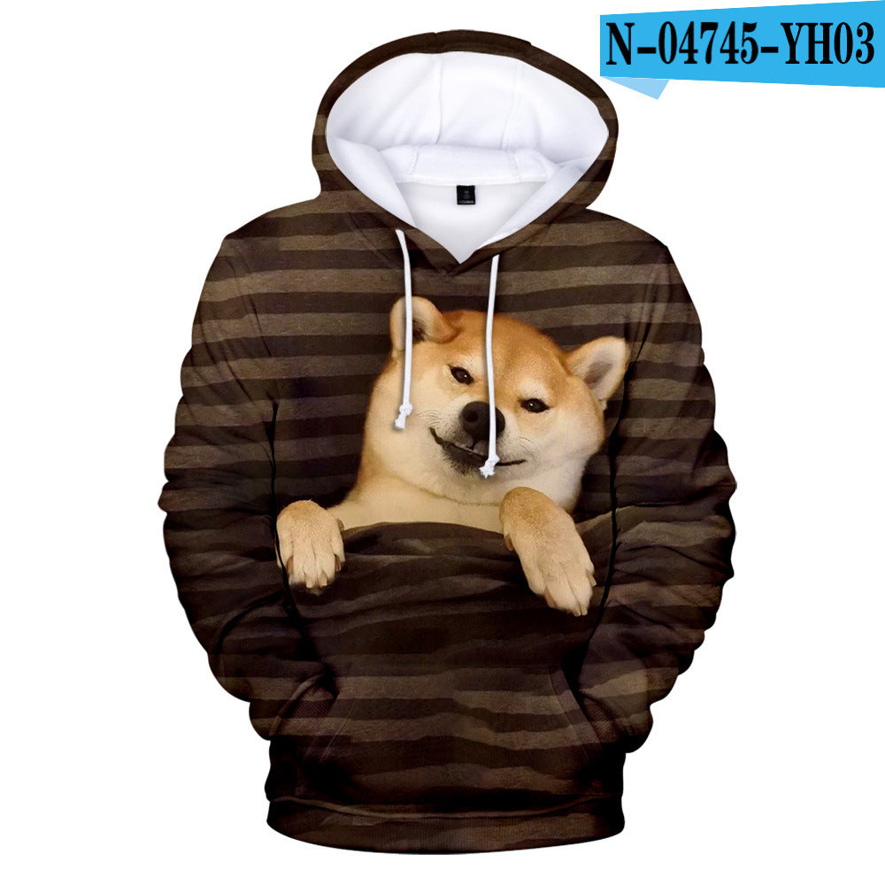 Creative Casual Digital Printing Hooded Sweater men