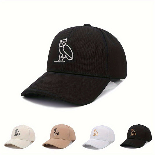 Owl Embroidered Baseball Caps Simple Curved Brim Dad Hat Summer Adjustable Size Sunshade Hat