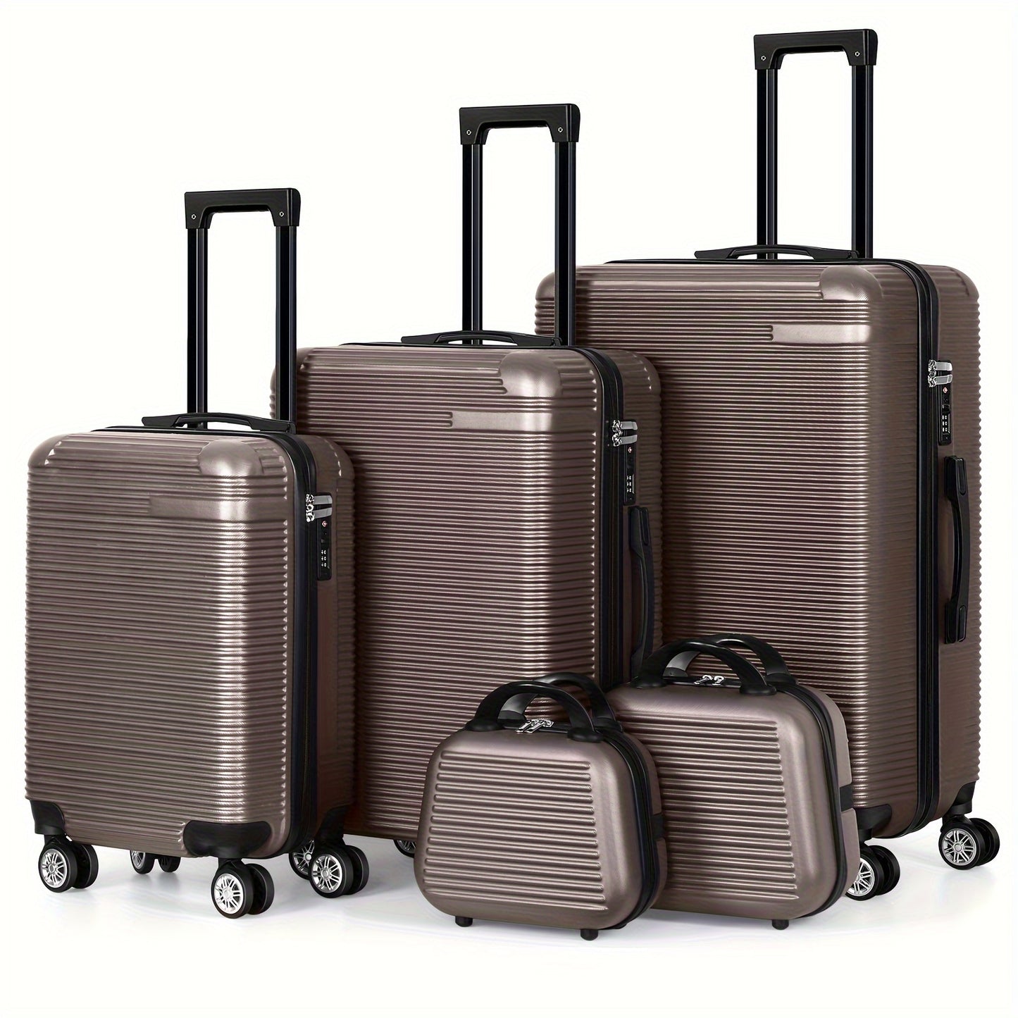 Luggage 5 Piece Sets, Lightweight Rolling Hardside Travel Luggage with TSA Lock, Luggage Set Clearance, Suitcase with Spinner Wheels, Purple