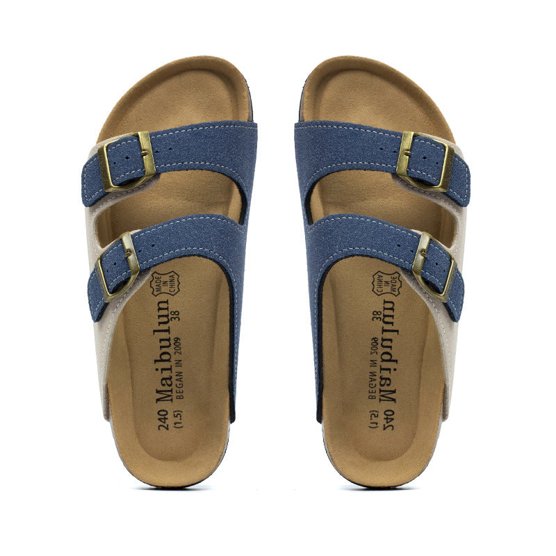 Flat Anti-slip Cork Slippers For Men And Women