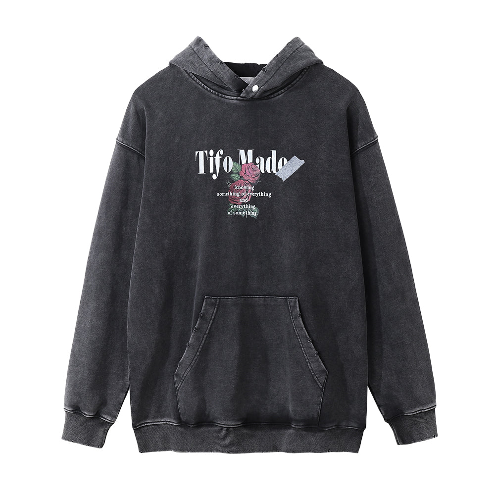 Rose Washed Hooded Sweater For Men
