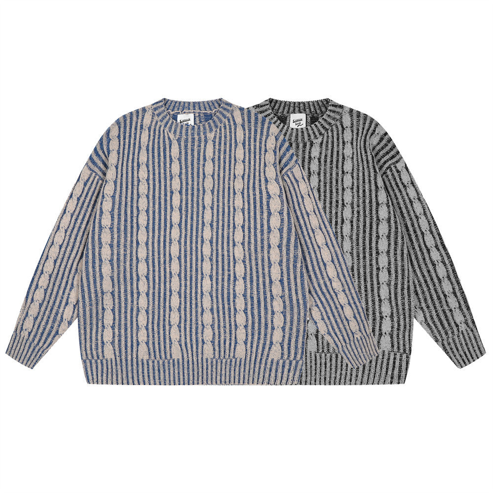 Fashion Vertical Stripes Casual Sweater Men