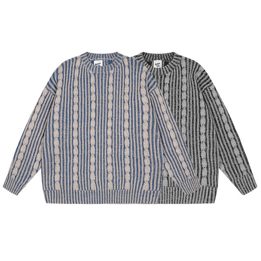 Fashion Vertical Stripes Casual Sweater Men