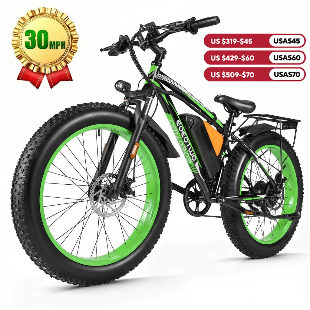 26" Fat Tire Electric Bike for Adults 48V 20Ah Battery 1000W Motor (Peak 1500W) 30MPH Fast Mountain Ebike Snow Beach Bicycle