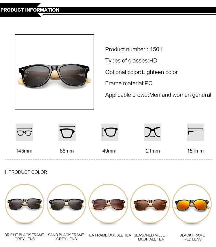 Bamboo Wood Square Sunglasses Brand Design Men Women Coating Mirror Sun Glasses Retro Glasses UV400 Shades Gafas De Sol