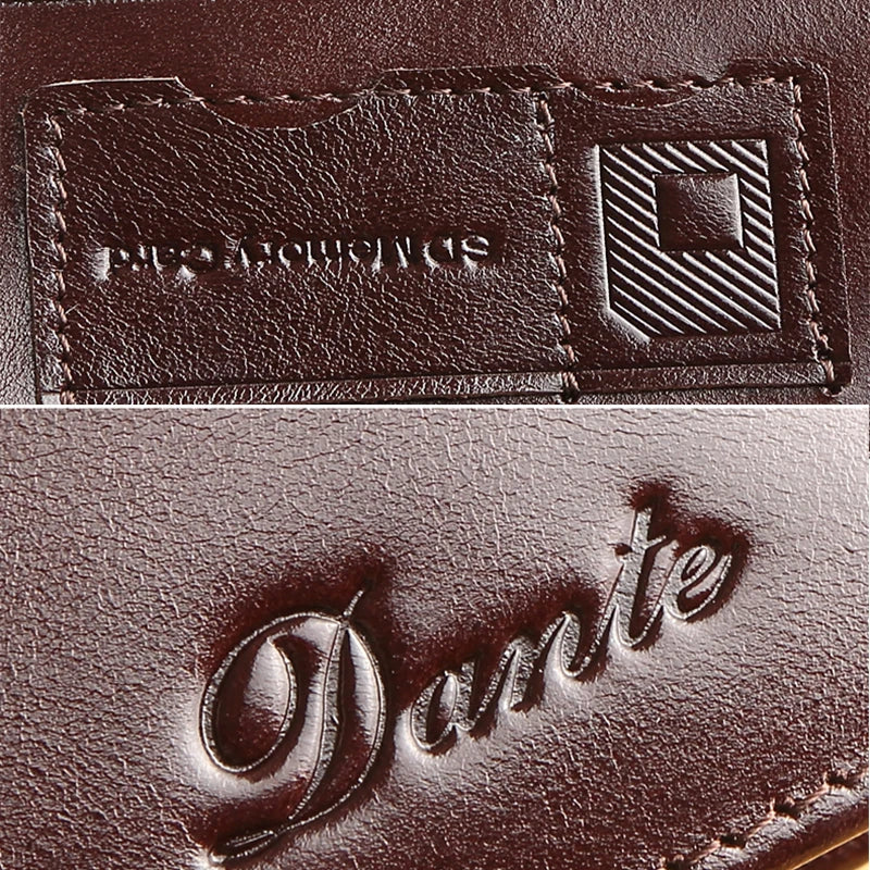 Dante Men's Leather Wallet RFID Anti-theft Brush Head Layer Cowhide Retro Casual Vertical Multi-Function Money Bag Money Clips
