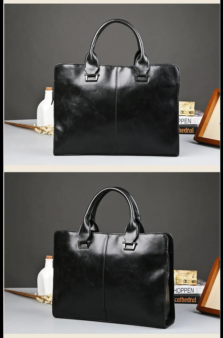 Laptop Briefcases for Men Bags Business Messenger Bag Vintage Crazy Horse Artificial Leather Handbag Casual Shoulder Bags Man