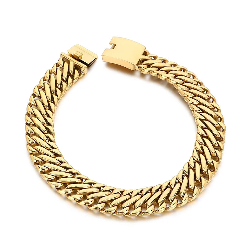 KALEN Unisex Vintage Stainless Steel Original Links 17cm Bracelet&40cm Necklace Jewelry Set