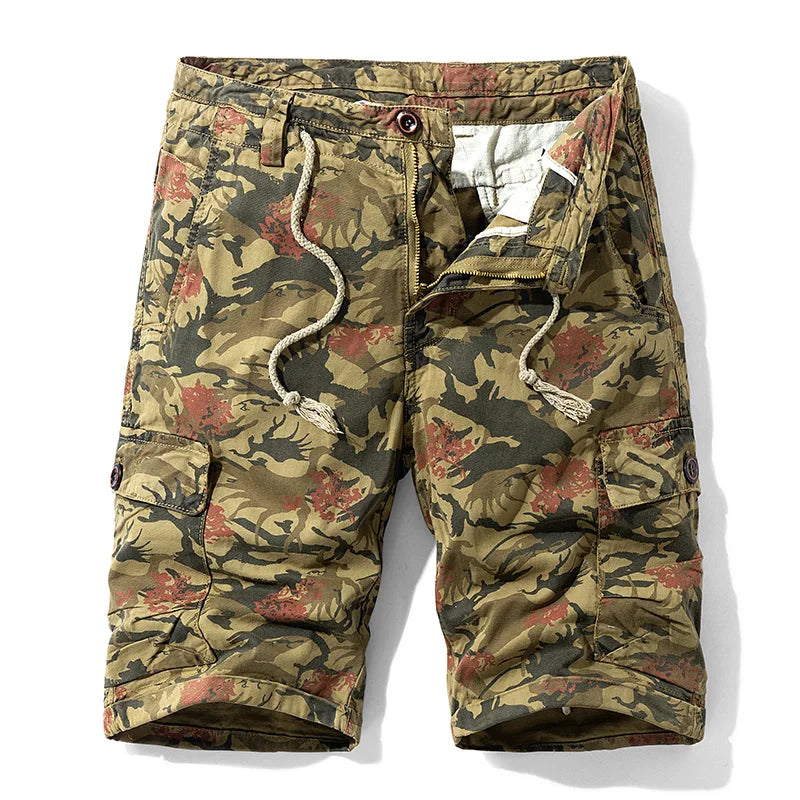 2025 Summer New Camouflage Tactical Cargo Shorts Men Khaki Jogger Military Cargo Shorts Men Cotton Casual Loose Men Shorts