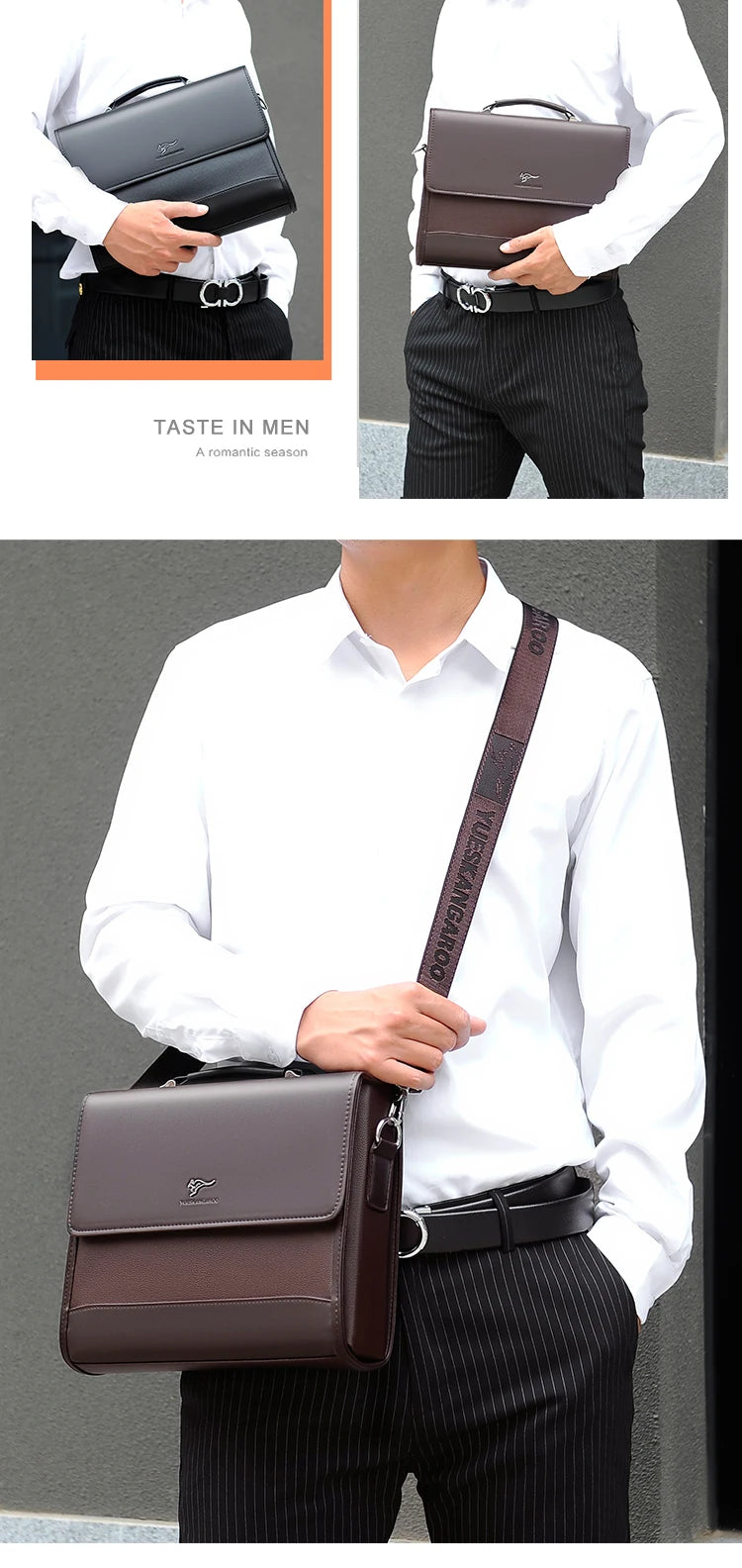 Male Handbags Pu Leather Men's Tote Briefcase Business Shoulder Bag for Men 2025 Brand Laptop Bags Man Organizer for Documents