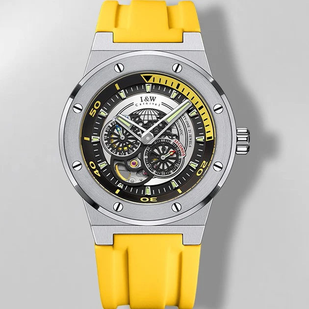 Relogio Masculino Luxury Brand I&W 2022 New Bumblebee Series Watch for Men Japan Movement Sapphire 5bar Skeleton Automatic Watch