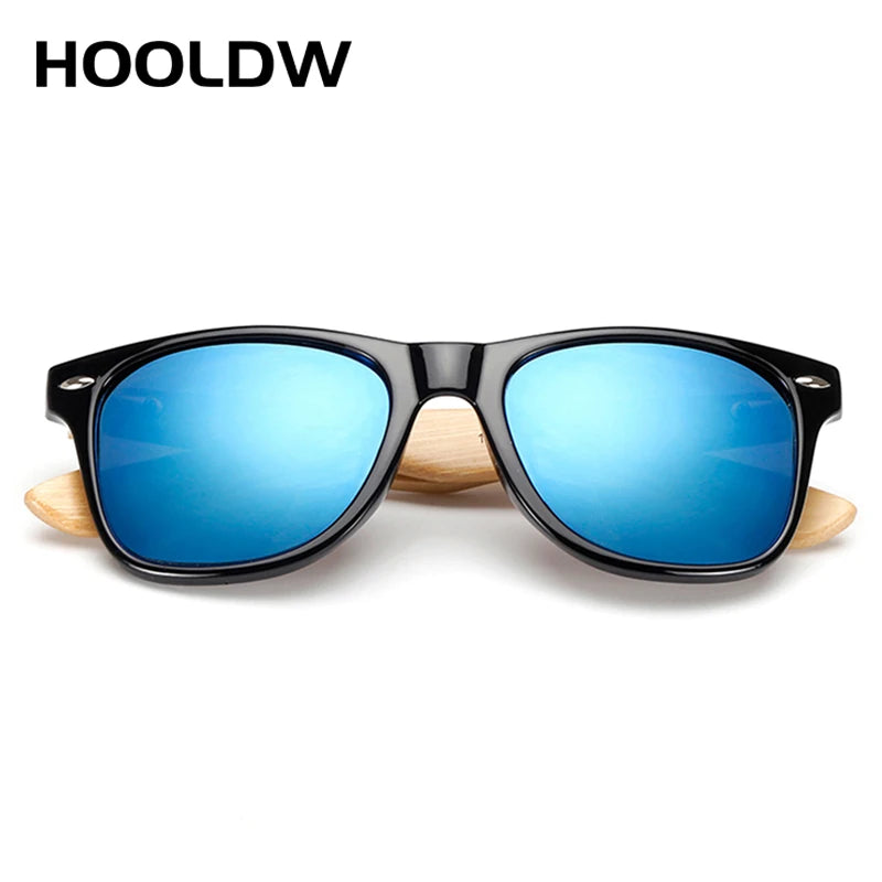 HOOLDW Natural Wooden Sunglasses Men Women Classic Bamboo Sun Glasses Original Wood Glasses Travel Oculos de sol masculino