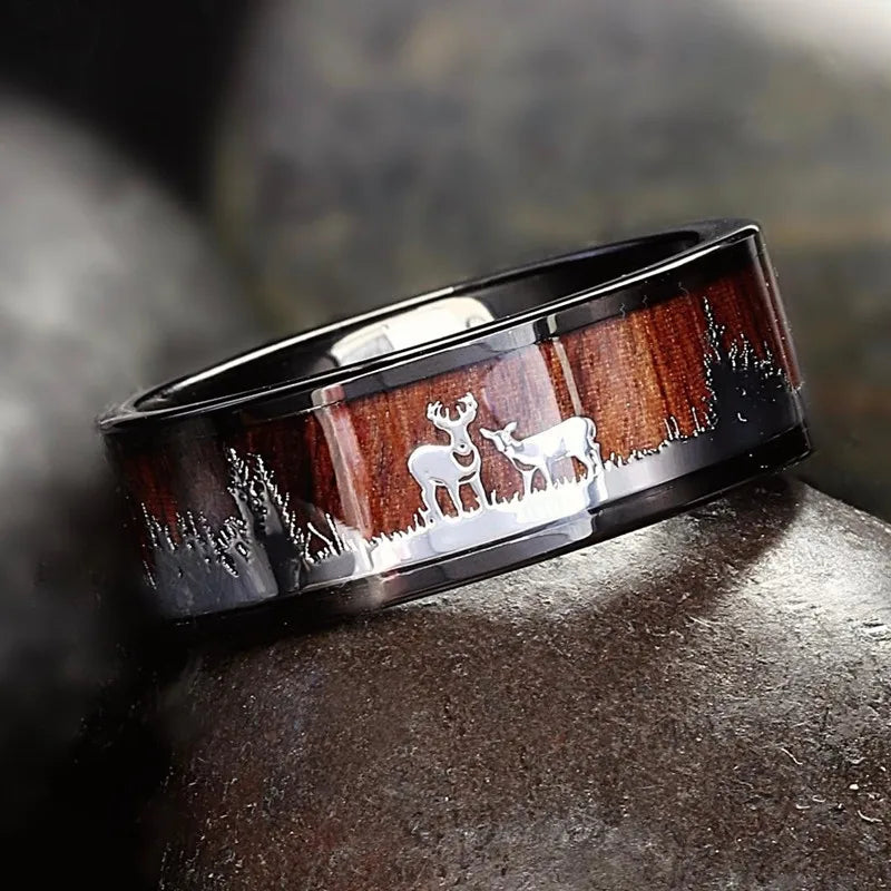 Fashion Viking Tree Of Life Stainless Steel Abalone Shell Rings For Men Odin Norse Viking Rune Rings Retro Amulet Jewelry Gift