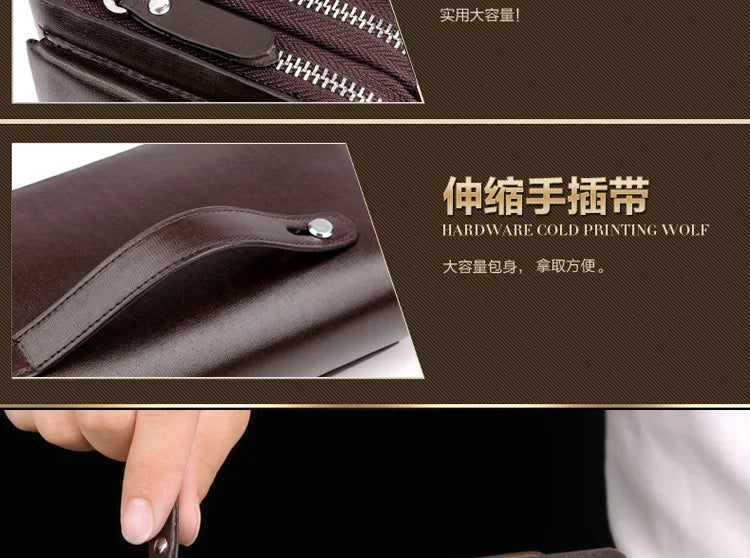 Men's Wallet Long Male Purse Vintage PU Leather Man Clutch Money Bag Wristlets Walets for Men 2025 Caibu Coin Card Holder Murse