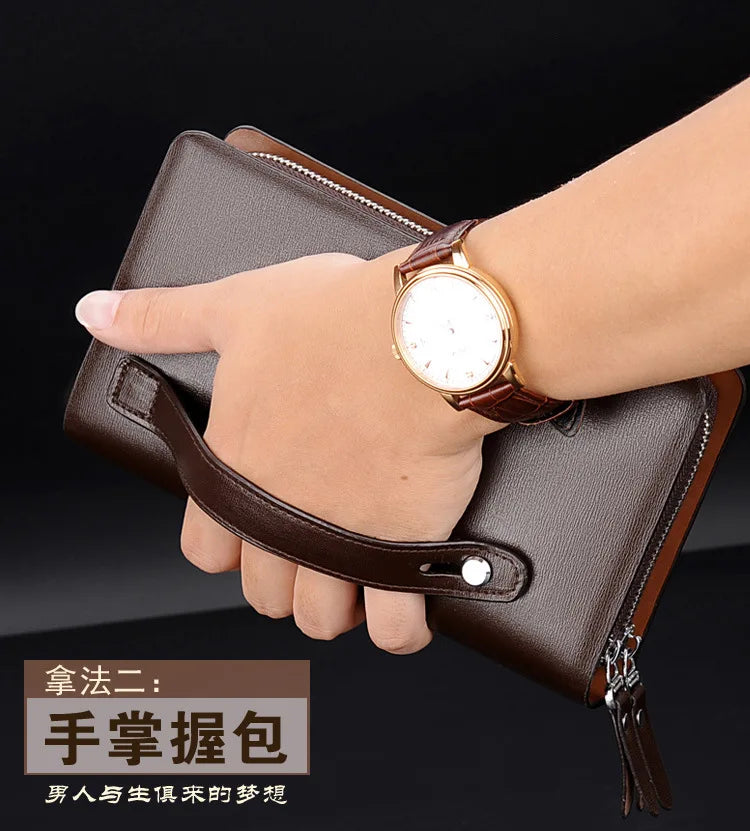 Men's Wallet Long Male Purse Vintage PU Leather Man Clutch Money Bag Wristlets Walets for Men 2025 Caibu Coin Card Holder Murse