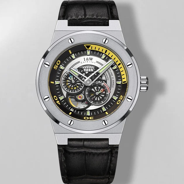 Relogio Masculino Luxury Brand I&W 2022 New Bumblebee Series Watch for Men Japan Movement Sapphire 5bar Skeleton Automatic Watch