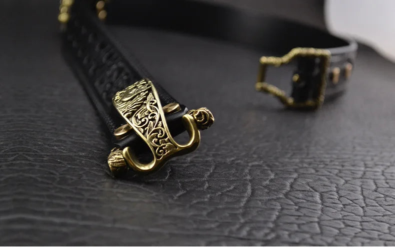 Brass Cavalry Belt cow genuine leather luxury strap male belts for men for Men DIY Waistband Jeans Leather Craft