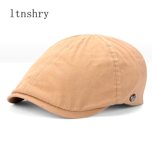 Men's Cap 100% Cotton Visors Simple Retro Berets For Men Autumn Winter New Style Vintage Sun Visor Caps For Women Female Hat