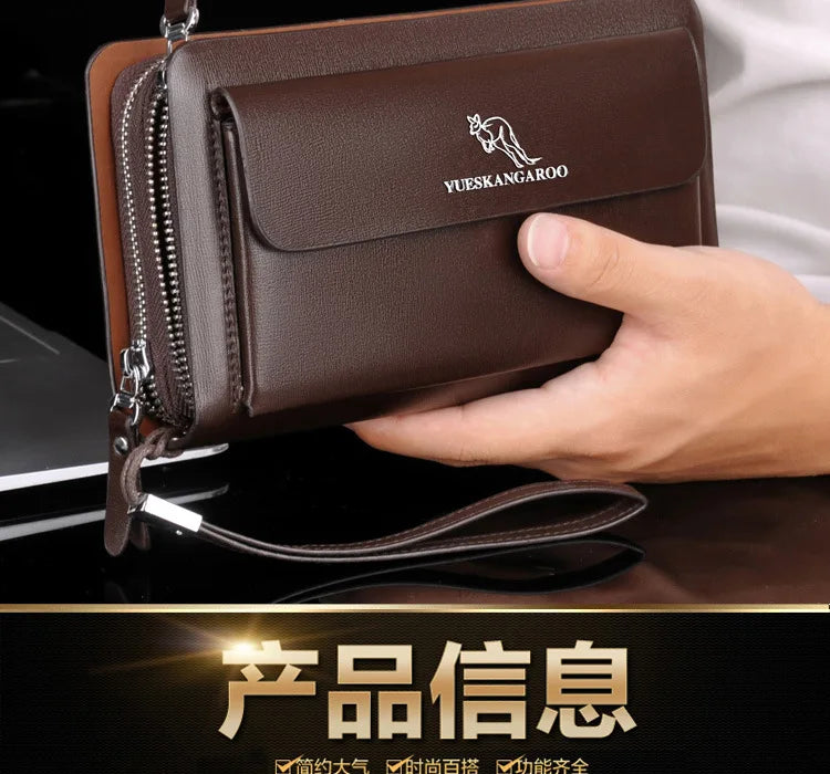 Men's Wallet Long Male Purse Vintage PU Leather Man Clutch Money Bag Wristlets Walets for Men 2025 Caibu Coin Card Holder Murse