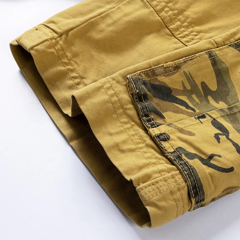 2025 Summer New Camouflage Tactical Cargo Shorts Men Khaki Jogger Military Cargo Shorts Men Cotton Casual Loose Men Shorts