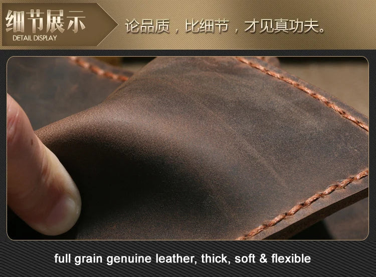 The Secret Life Of Walter Mitty Vintage Leather Men Wallet Genuine leather Wallet Men Purse Handmade male Wallet Money holder