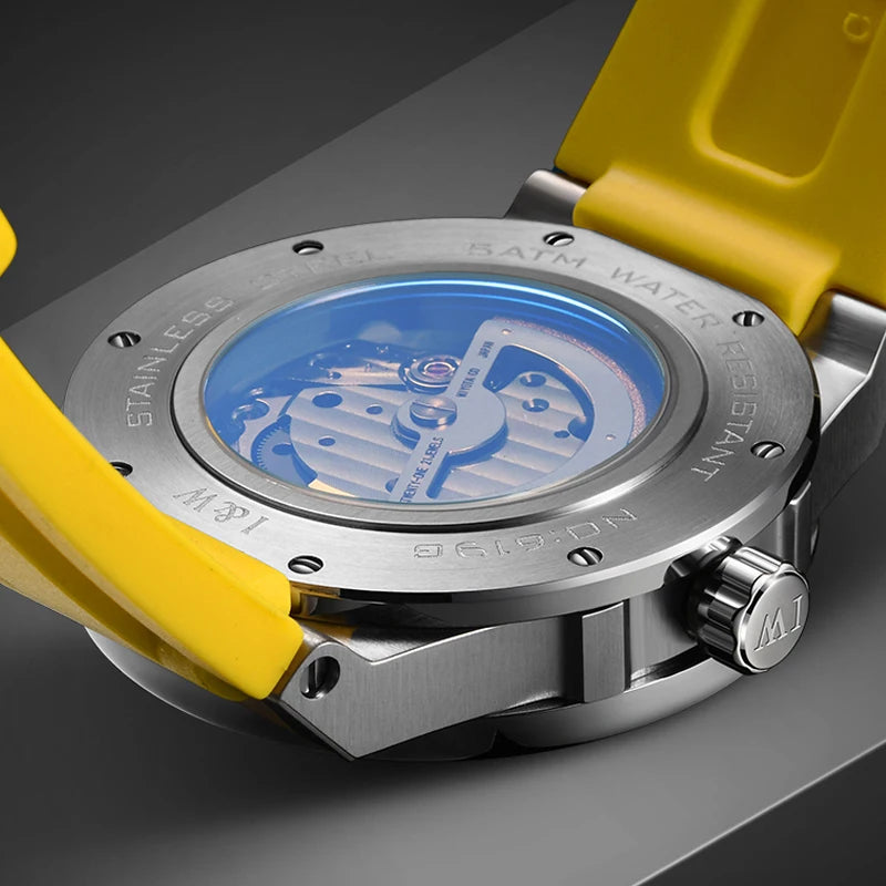 Relogio Masculino Luxury Brand I&W 2022 New Bumblebee Series Watch for Men Japan Movement Sapphire 5bar Skeleton Automatic Watch