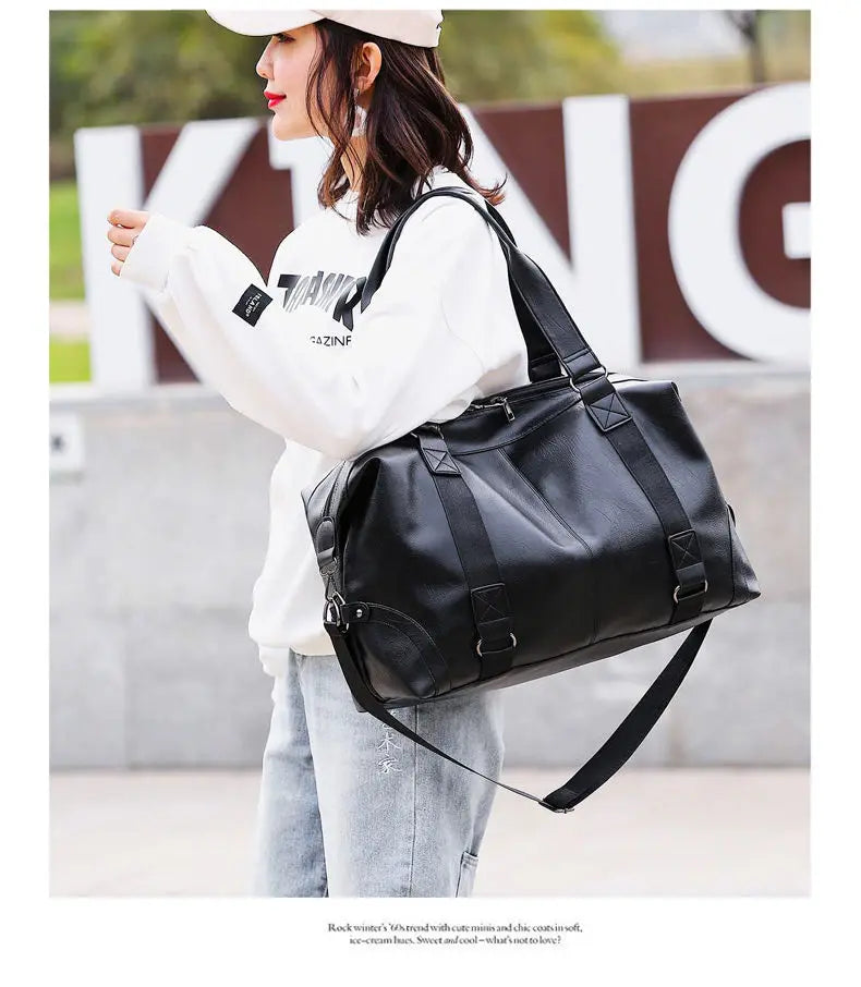 Fashion men Travel Bag Luggage Bag Large Capacity Leather Portable Business handbag crossbody Casual Men's Bag shoulder Trip Bag