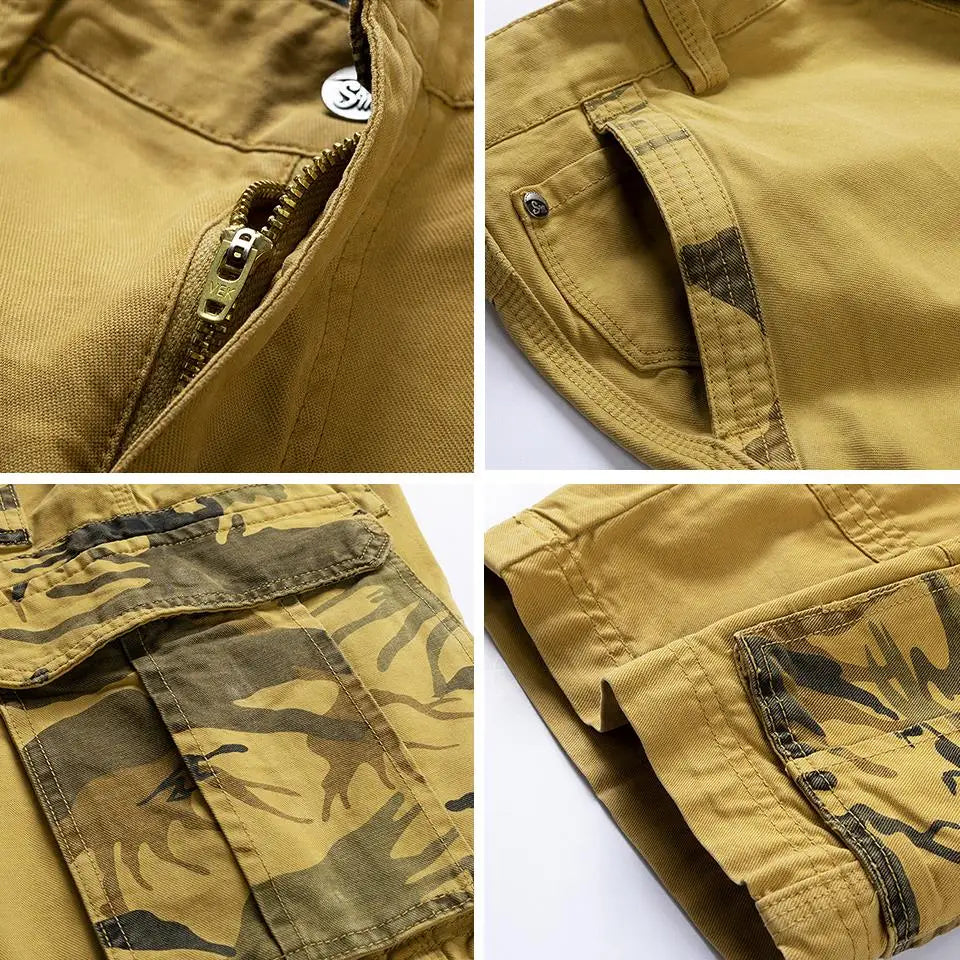 2025 Summer New Camouflage Tactical Cargo Shorts Men Khaki Jogger Military Cargo Shorts Men Cotton Casual Loose Men Shorts