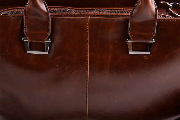 Laptop Briefcases for Men Bags Business Messenger Bag Vintage Crazy Horse Artificial Leather Handbag Casual Shoulder Bags Man