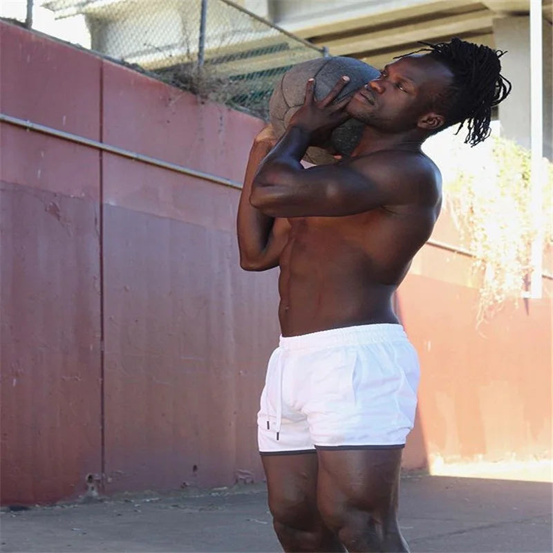 Men Shorts Fitness beach Sports Shorts Men Summer Gyms Workout Male Breathable Mesh Quick Dry Sportswear Jogger Short Pants men