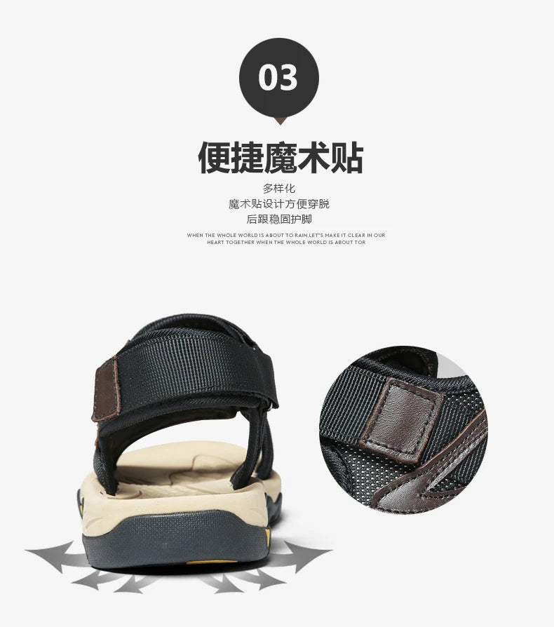 Hot Sale Summer Sandals Mens Big Size 38-47 Outdoor Beach Casual Shoes Fashion Dropshipping Khaki Blue