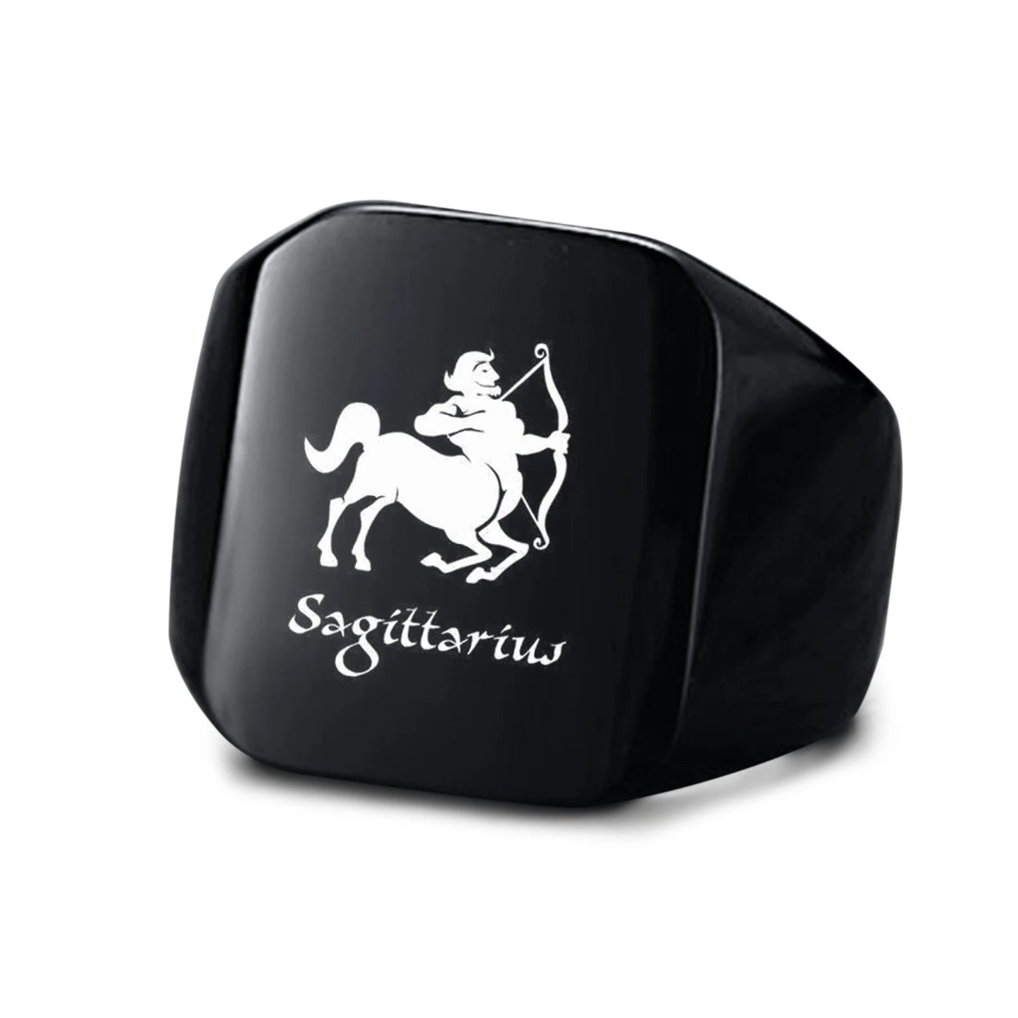 Vnox 18mm Signet Ring For Men Women, The Zodiac 12 Horoscope Constellation Sign Finger Band, Stainless Steel Aries Punk Ring