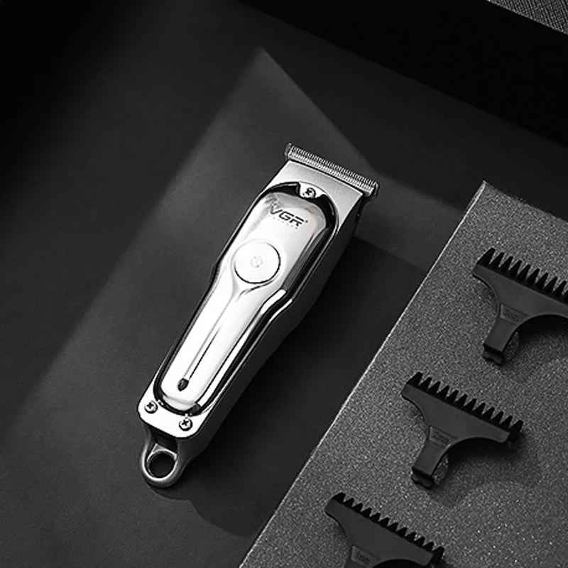 VGR Professional Barber Hair Clippers for Men Hair Cutting Machine Electric Metal Cordless 0mm Hair Trimmer Barber Hair Clipper