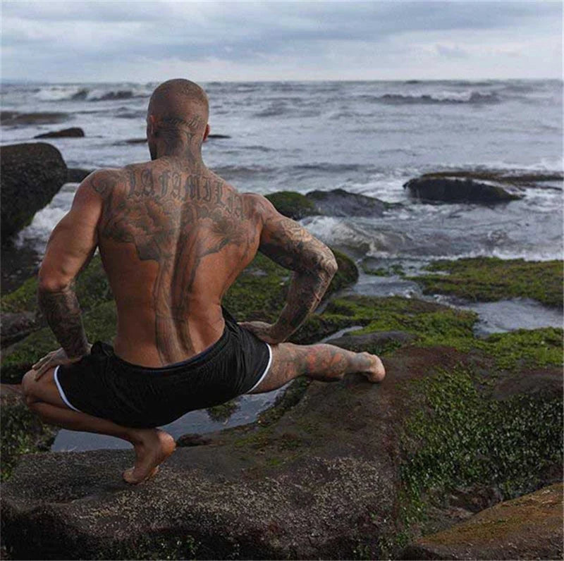 Men Shorts Fitness beach Sports Shorts Men Summer Gyms Workout Male Breathable Mesh Quick Dry Sportswear Jogger Short Pants men