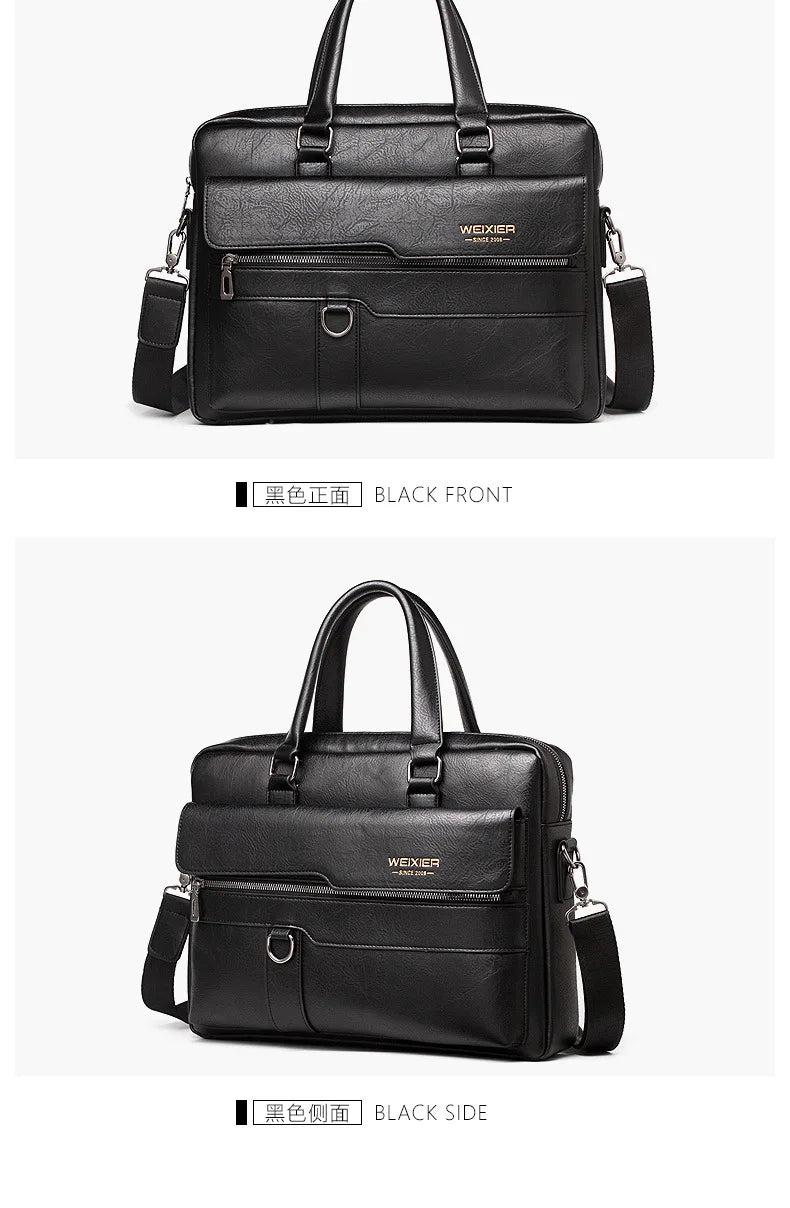 Men's Briefcase Fashion Handbags For Man Sacoche Homme High Quality New Brand PU Leather Shoulder Messenger Bags Office Handbag