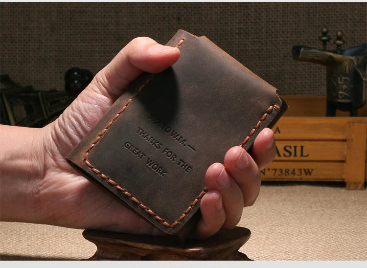 The Secret Life Of Walter Mitty Vintage Leather Men Wallet Genuine leather Wallet Men Purse Handmade male Wallet Money holder