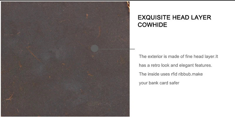 Genuine Leather Man Wallet RFID Blocking Slim Monederos Male Thin Purse High Quality Cowhide Card Wallet For Men Male