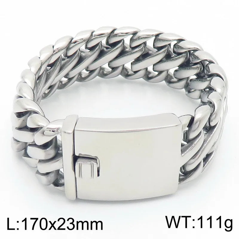 KALEN Unisex Vintage Stainless Steel Original Links 17cm Bracelet&40cm Necklace Jewelry Set