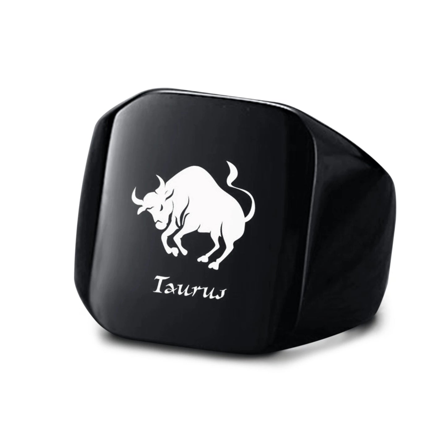 Vnox 18mm Signet Ring For Men Women, The Zodiac 12 Horoscope Constellation Sign Finger Band, Stainless Steel Aries Punk Ring