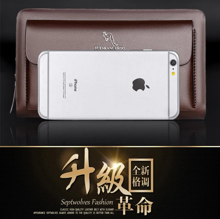 Men's Wallet Long Male Purse Vintage PU Leather Man Clutch Money Bag Wristlets Walets for Men 2025 Caibu Coin Card Holder Murse