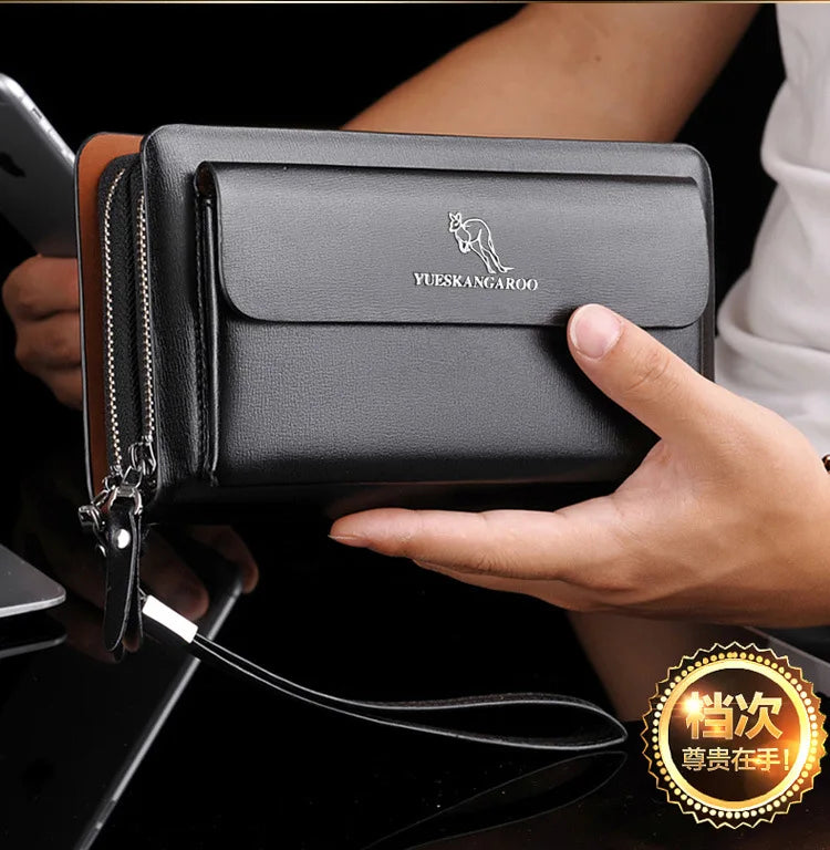 Men's Wallet Long Male Purse Vintage PU Leather Man Clutch Money Bag Wristlets Walets for Men 2025 Caibu Coin Card Holder Murse