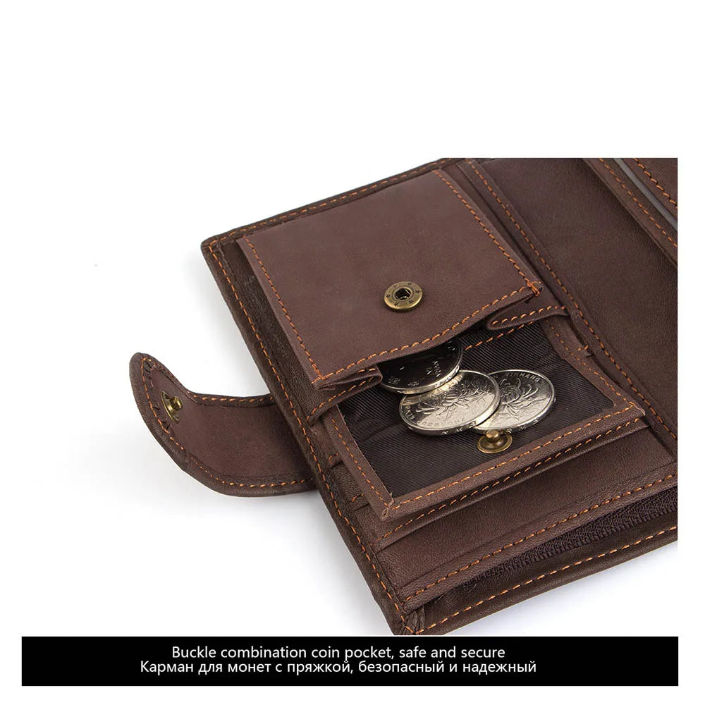 2022 New Leather Men Wallets Genuine Cow Leather 14 Card Holders Short Men Purse High Quality Male Wallet Can be Used Forever