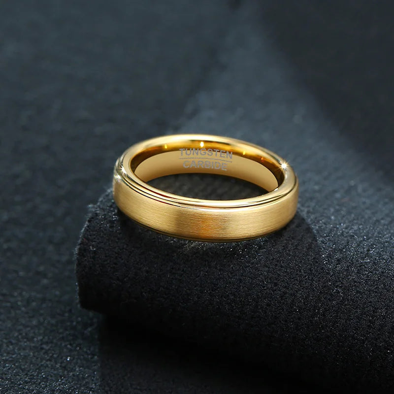 5mm Men Women Wedding Band Tungsten Carbide Ring Brushed Beveled Edge Size 6-12  Couple Wedding  Jewelry Gift
