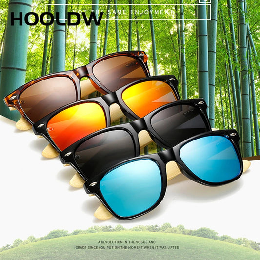 HOOLDW Natural Wooden Sunglasses Men Women Classic Bamboo Sun Glasses Original Wood Glasses Travel Oculos de sol masculino