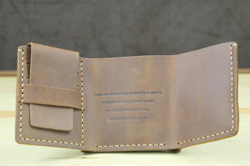 The Secret Life Of Walter Mitty Vintage Leather Men Wallet Genuine leather Wallet Men Purse Handmade male Wallet Money holder