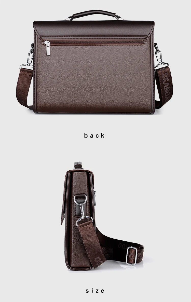 Male Handbags Pu Leather Men's Tote Briefcase Business Shoulder Bag for Men 2025 Brand Laptop Bags Man Organizer for Documents