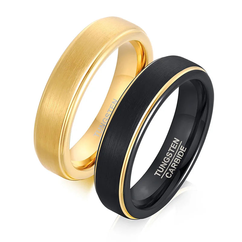 5mm Men Women Wedding Band Tungsten Carbide Ring Brushed Beveled Edge Size 6-12  Couple Wedding  Jewelry Gift