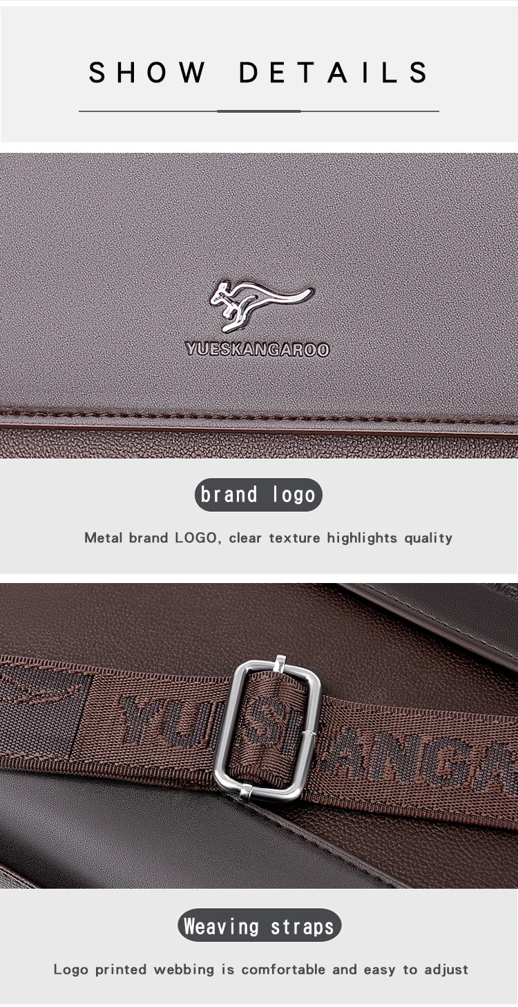 Male Handbags Pu Leather Men's Tote Briefcase Business Shoulder Bag for Men 2025 Brand Laptop Bags Man Organizer for Documents