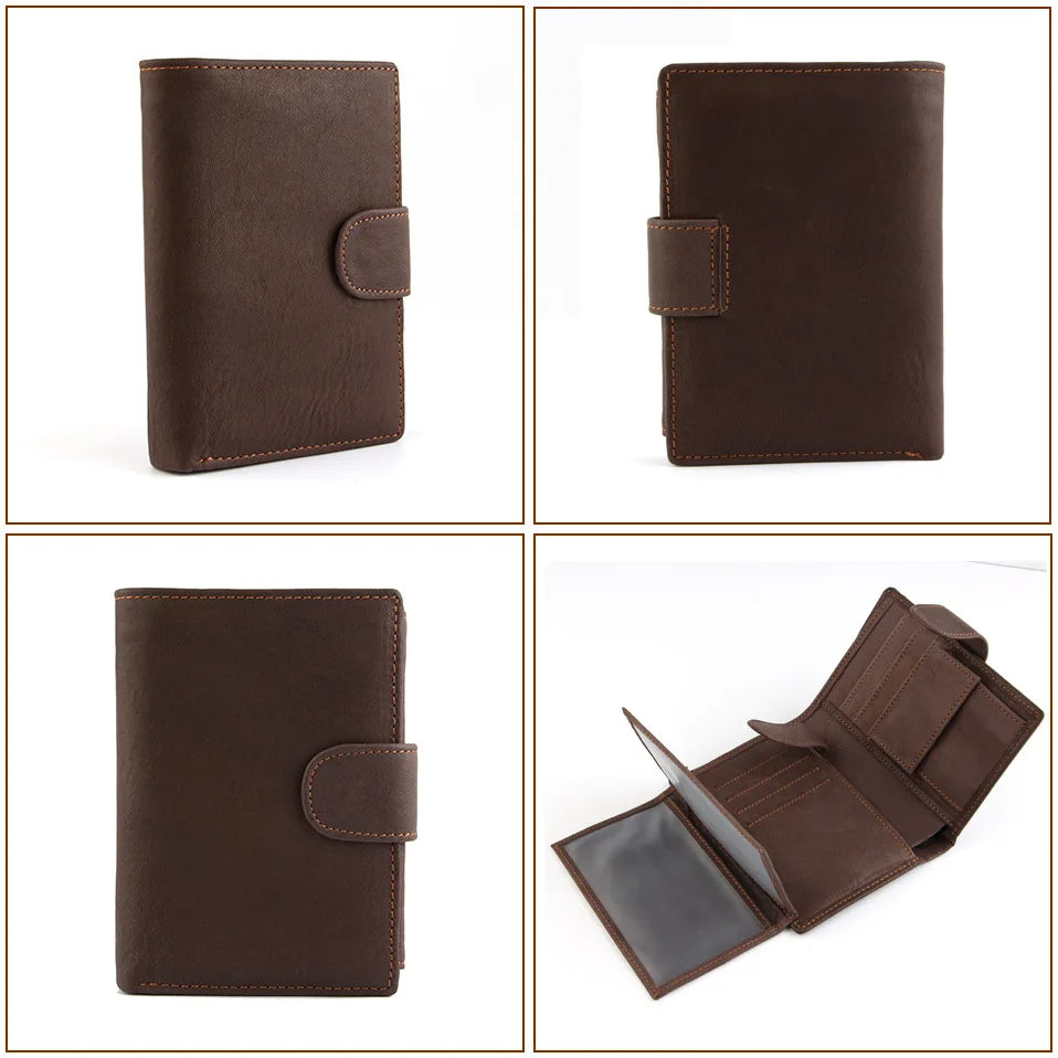 2022 New Leather Men Wallets Genuine Cow Leather 14 Card Holders Short Men Purse High Quality Male Wallet Can be Used Forever