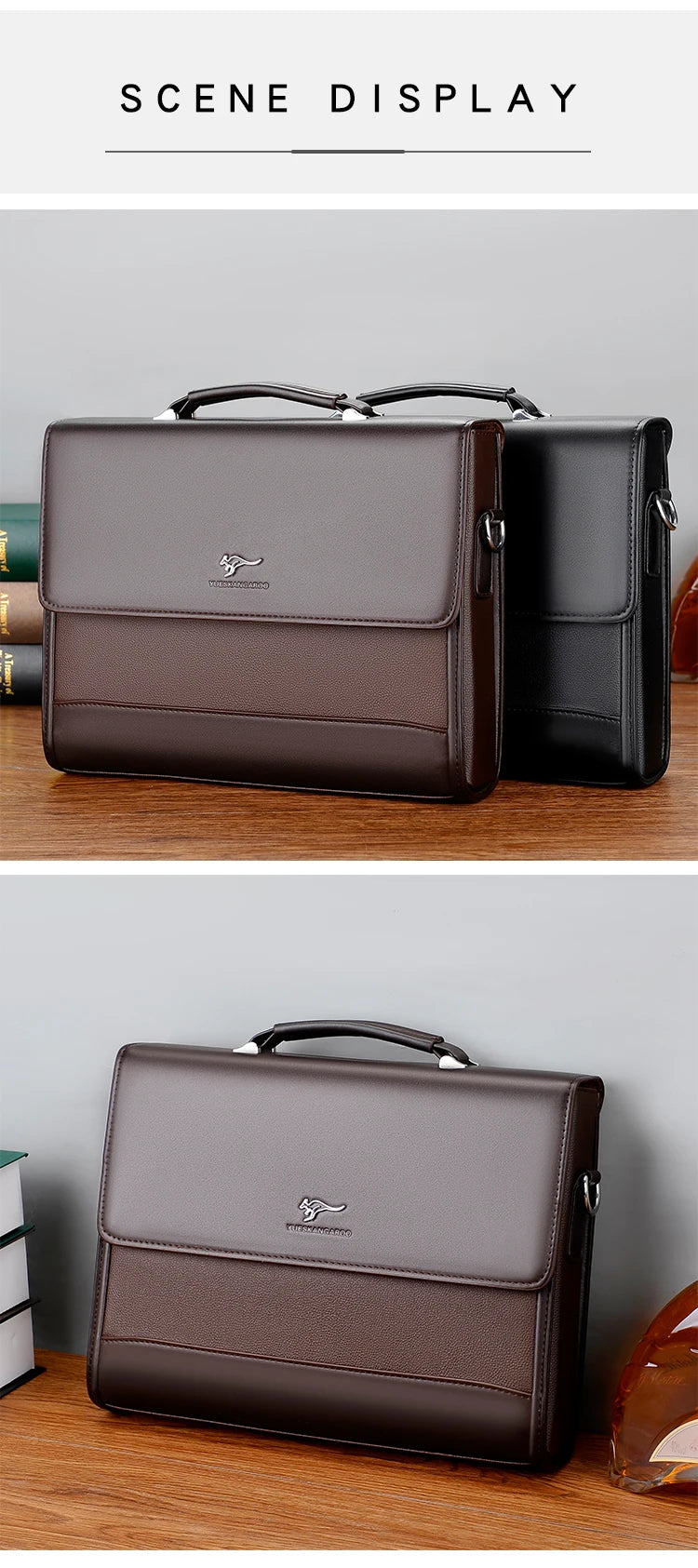 Male Handbags Pu Leather Men's Tote Briefcase Business Shoulder Bag for Men 2025 Brand Laptop Bags Man Organizer for Documents